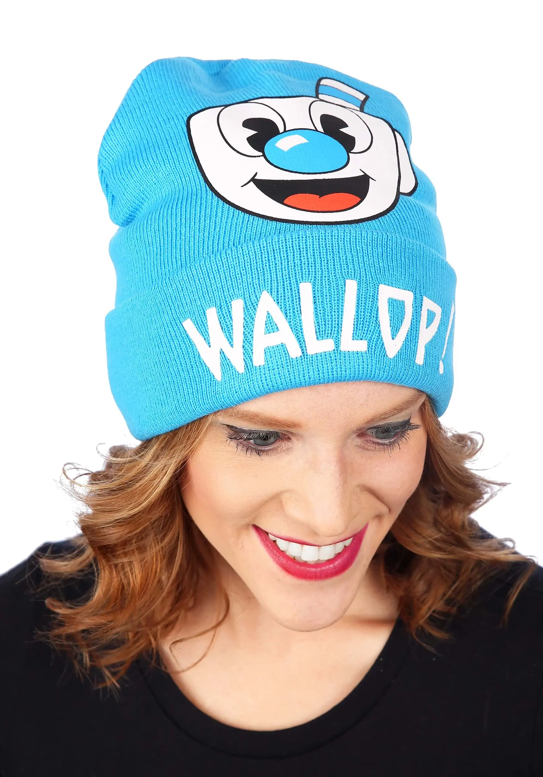 Elope Cuphead | Mugman Printed Folded Cuff Knitted Winter Hat 7 Elope Cuphead | Mugman Printed Folded Cuff Knitted Winter Hat - Image 5