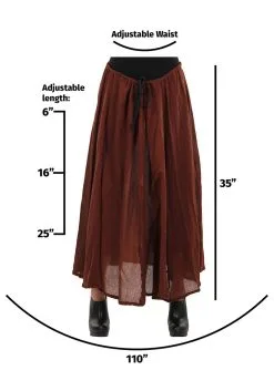 Elope Brown Pirate Parachute Skirt 9 Elope Brown Pirate Parachute Skirt -Video Game Costumes Shop pirate parachute skirt brown alt 3