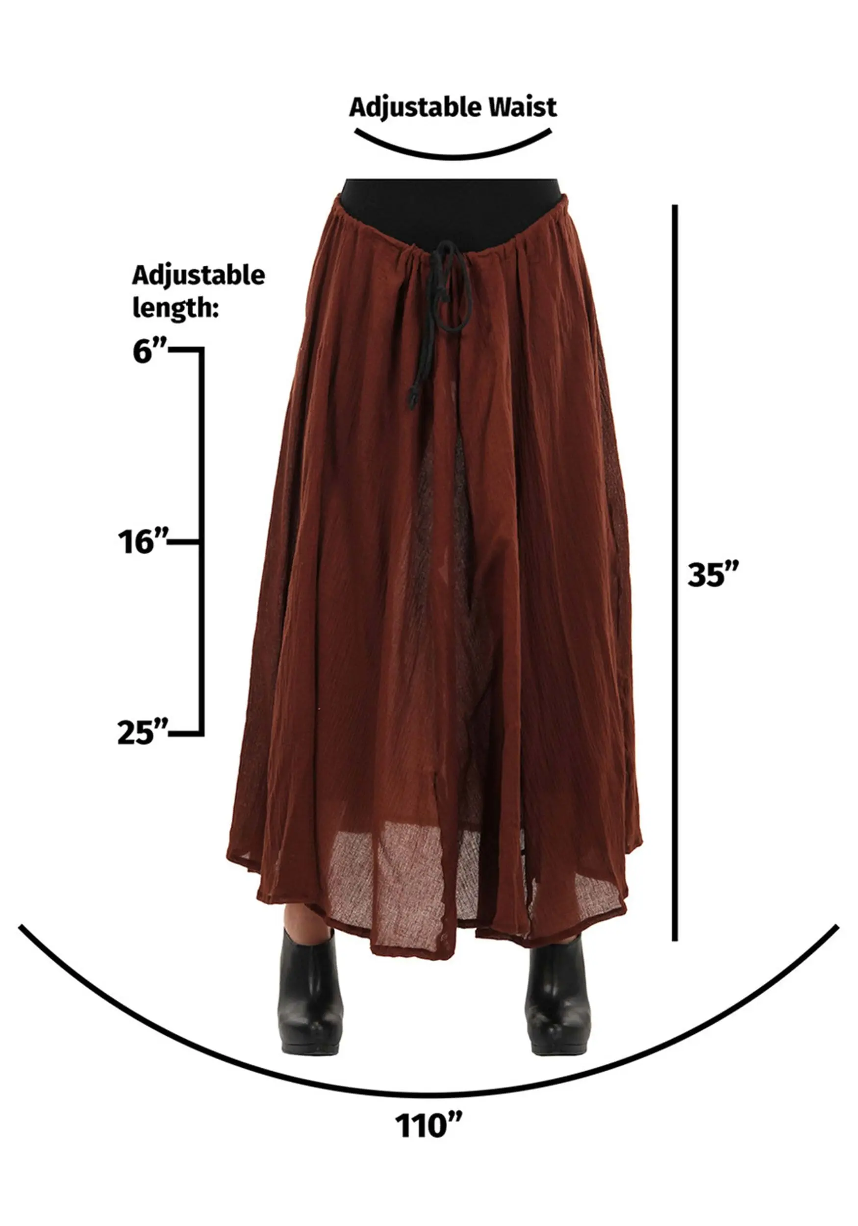 Elope Brown Pirate Parachute Skirt 6 Elope Brown Pirate Parachute Skirt - Image 4