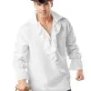 Seasons (HK) Ltd. Men's White Pirate Costume Shirt 2 Seasons (HK) Ltd. Men's White Pirate Costume Shirt -Video Game Costumes Shop pirate shirt mens