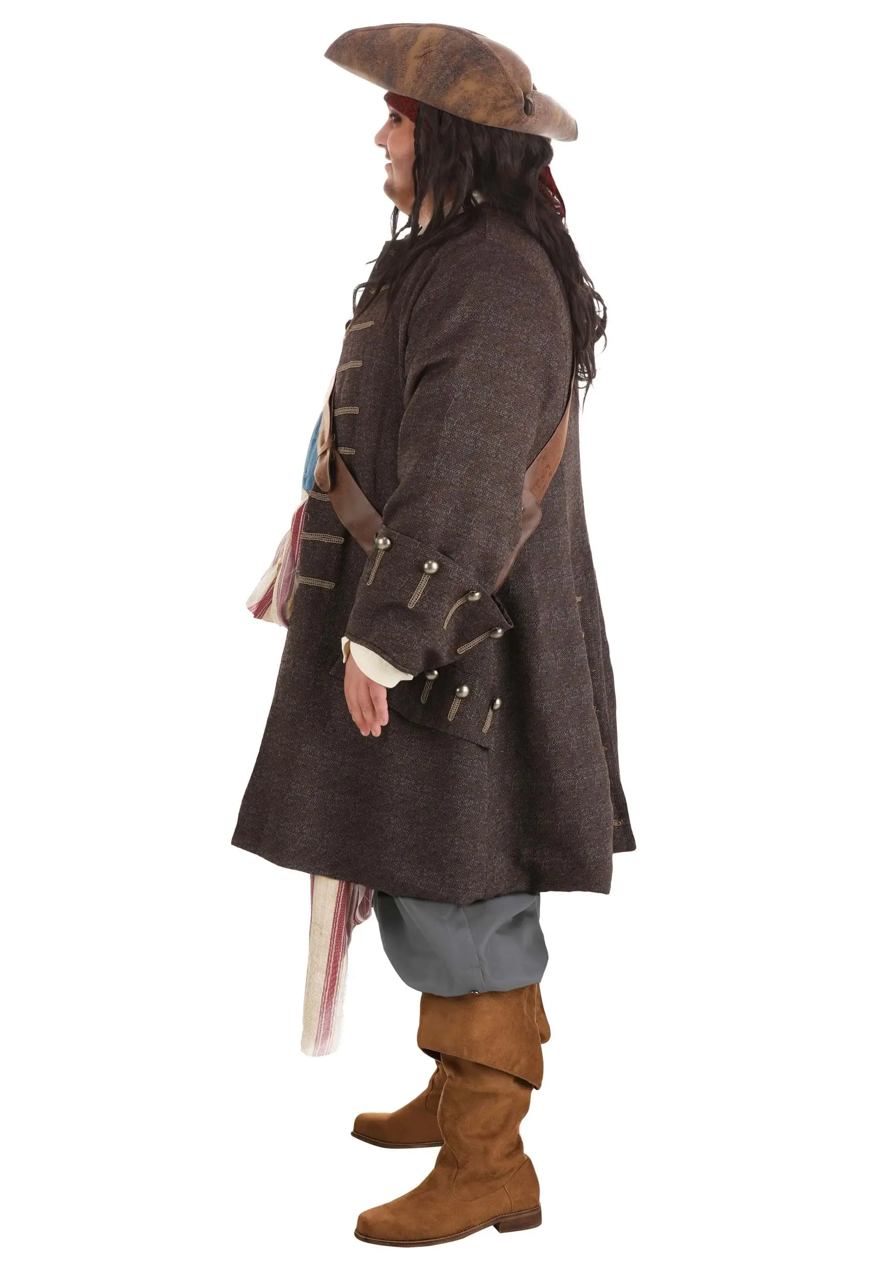 Fun Costumes Captain Jack Sparrow Costume For Plus Size Men From Disney's Pirates Of The Caribbean 6 Fun Costumes Captain Jack Sparrow Costume For Plus Size Men From Disney's Pirates Of The Caribbean - Image 4