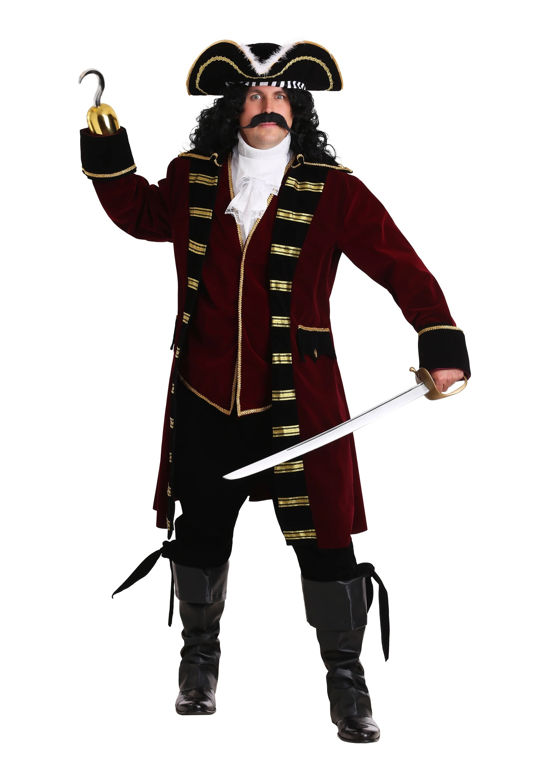 Fun Costumes Plus Size Deluxe Captain Hook Costume 3 Fun Costumes Plus Size Deluxe Captain Hook Costume