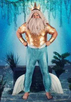 Fun Costumes Disney Plus Size Little Mermaid King Triton Costume For Men -Video Game Costumes Shop plus size king triton costume alt 1