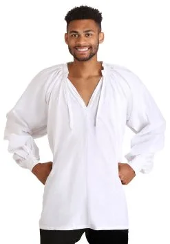 Fun Costumes Plus Size White Peasant Shirt