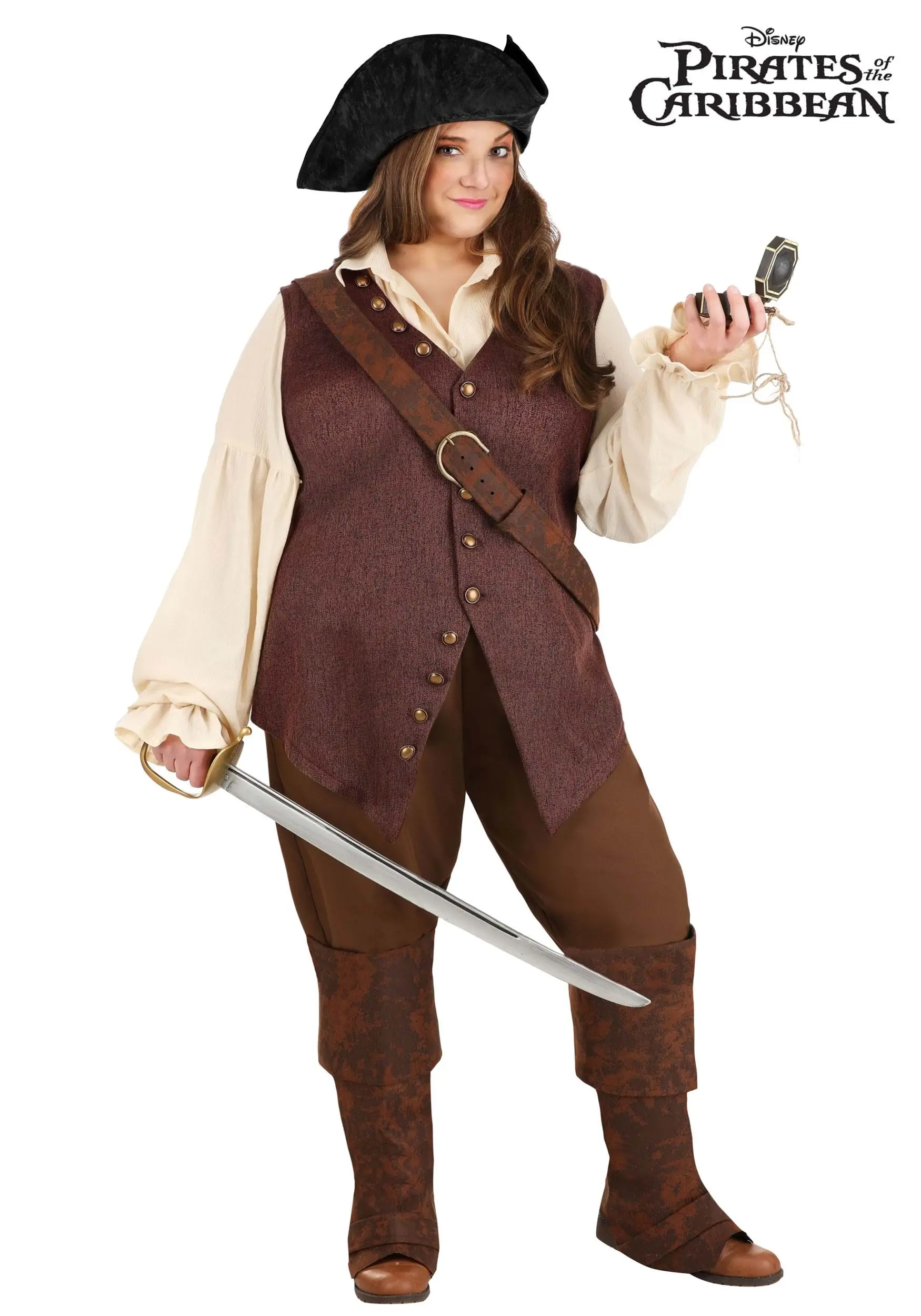 Fun Costumes Women's Plus Size Disney Pirates Of The Caribbean Elizabeth Swann Costume 8 Fun Costumes Women's Plus Size Disney Pirates Of The Caribbean Elizabeth Swann Costume - Image 6