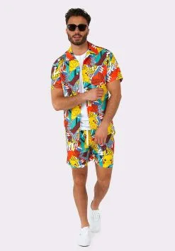 Opposuits Pokémon Pika Pikachu Swimsuit & Shirt For Men -Video Game Costumes Shop pokemon mens pika pikachu swimsuit shirt alt 2