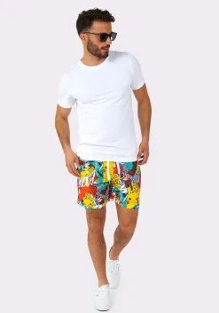Opposuits Pokémon Pika Pikachu Swimsuit & Shirt For Men -Video Game Costumes Shop pokemon mens pika pikachu swimsuit shirt alt 4