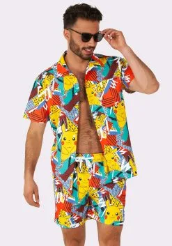Opposuits Pokémon Pika Pikachu Swimsuit & Shirt For Men -Video Game Costumes Shop pokemon mens pika pikachu swimsuit shirt alt 7