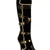 Pleasers USA, Inc. Sexy Black And Gold Pirate Boots -Video Game Costumes Shop sexy black and gold pirate boots