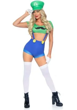 LEG AVENUE Sexy Piece Green Gamer Babe Costume For Women -Video Game Costumes Shop sexy piece green gamer babe womens costume alt 2
