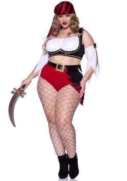 LEG AVENUE Plus Size Women's Sexy Wicked Pirate Wench Costume