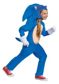 Disguise Sonic 2 Deluxe Sonic Movie Costume For Kids -Video Game Costumes Shop sonic 2 kids deluxe sonic movie costume alt 4