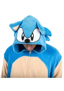 Bioworld Merchandising / Independent Sales Adult Sonic The Hedgehog Cosplay Union Suit -Video Game Costumes Shop sonic the hedgehog cosplay union suit alt 4