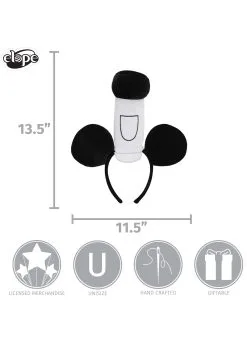 Elope Disney Steamboat Willie Vintage Headband -Video Game Costumes Shop steamboat willie headband alt 2