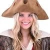 Elope Suede Pirate Hat For Women -Video Game Costumes Shop suede womens pirate hat