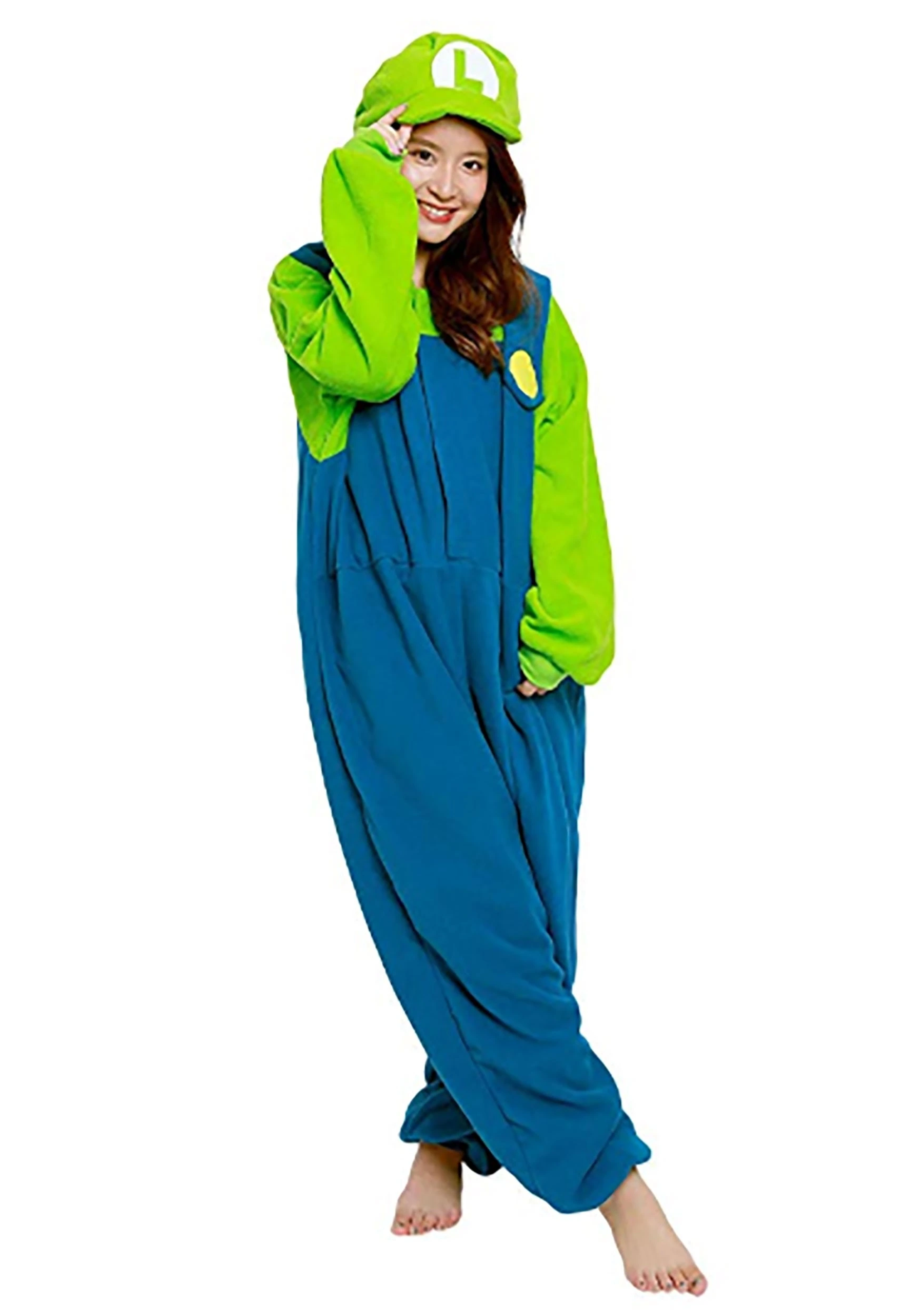 Sazac Super Mario Brothers Adult Luigi Kigurumi Costume 5 Sazac Super Mario Brothers Adult Luigi Kigurumi Costume - Image 3