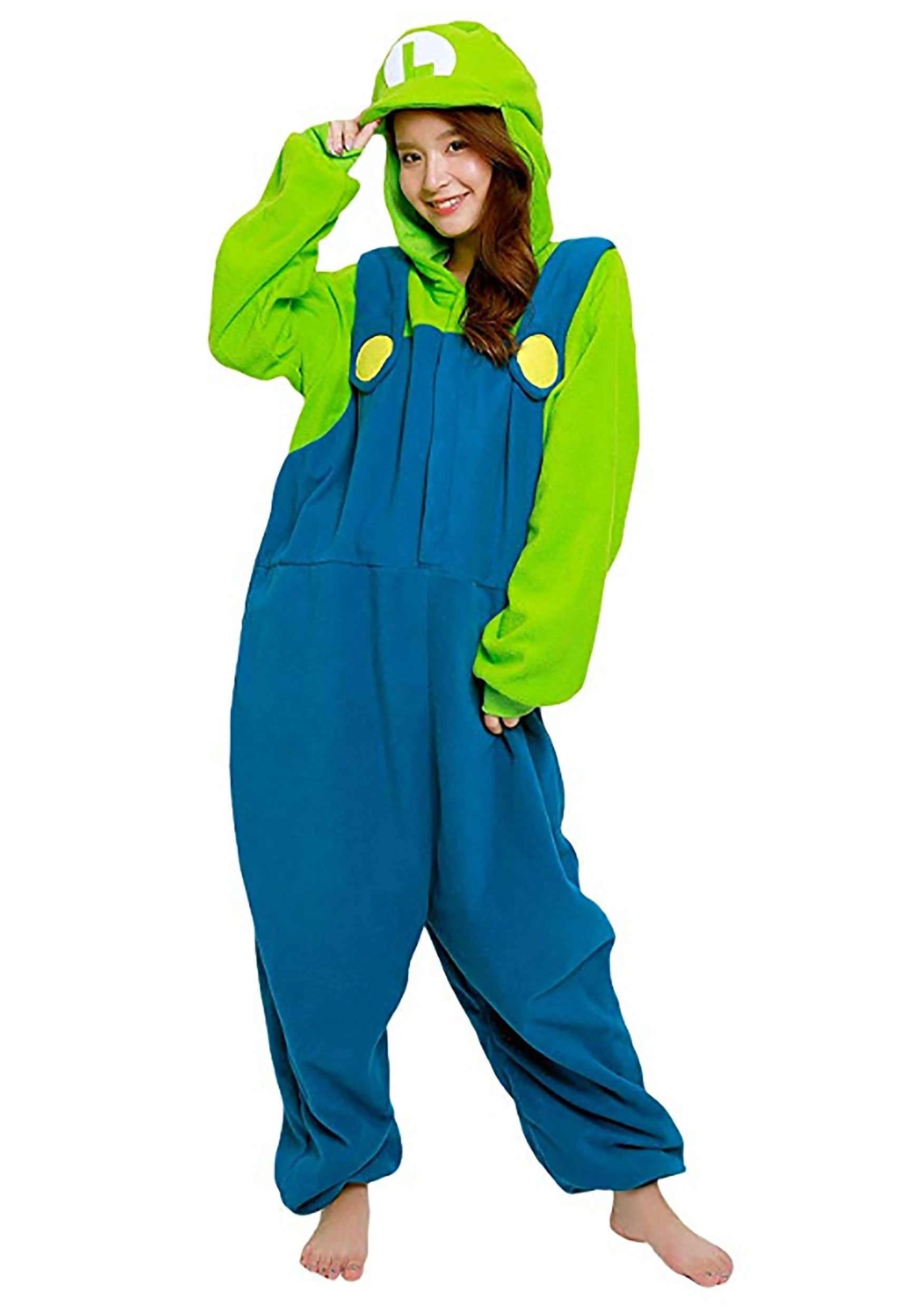 Sazac Super Mario Brothers Adult Luigi Kigurumi Costume 3 Sazac Super Mario Brothers Adult Luigi Kigurumi Costume