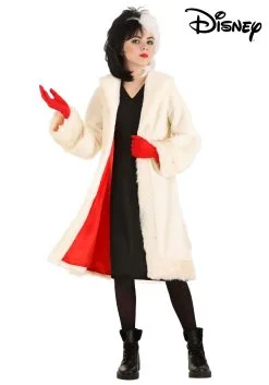 Fun Costumes Cruella De Vil Coat Costume For Teens From Disney's 101 Dalmatians -Video Game Costumes Shop tween cruella de vil costume alt 4