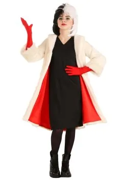 Fun Costumes Cruella De Vil Coat Costume For Teens From Disney's 101 Dalmatians -Video Game Costumes Shop tween cruella de vil costume alt 6