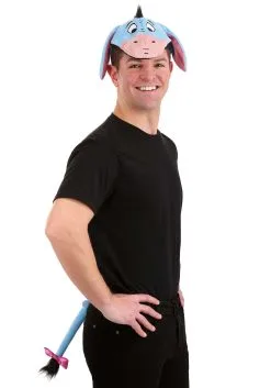 Elope Disney Winnie The Pooh Plush Headband & Tail Kit For Eeyore -Video Game Costumes Shop winnie the pooh eeyore plush headband tail kit alt 3