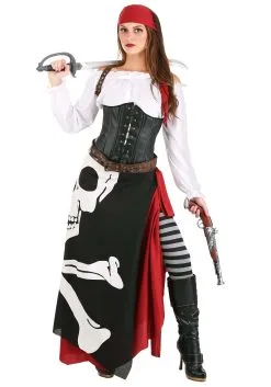Fun Costumes Skeleton Flag Rogue Pirate Costume For Women