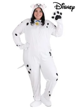 Fun Costumes Perdita Costume For Plus Size Women From Disney's 101 Dalmatians -Video Game Costumes Shop womens plus 101 dalmatians perdita costume onesie alt 8