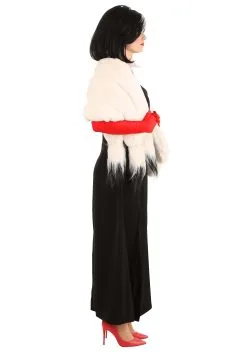 Fun Costumes Cruella De Vil Stole Costume For Women From Disney’s 101 Dalmatians -Video Game Costumes Shop womens prestige cruella de vil stole costume alt 12