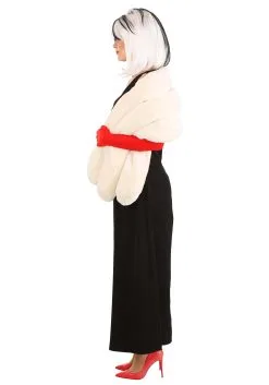 Fun Costumes Cruella De Vil Stole Costume For Women From Disney’s 101 Dalmatians -Video Game Costumes Shop womens prestige cruella de vil stole costume alt 13