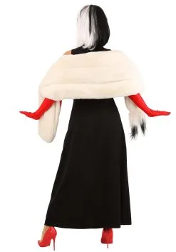 Fun Costumes Cruella De Vil Stole Costume For Women From Disney’s 101 Dalmatians -Video Game Costumes Shop womens prestige cruella de vil stole costume alt 4
